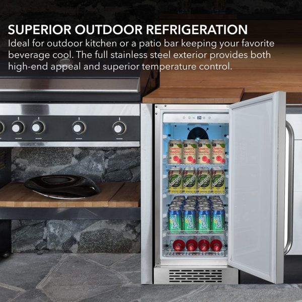 Whynter 3.0 cu.ft. Indoor Outdoor Beverage Refrigerator Stainless Steel & Reviews Wayfair